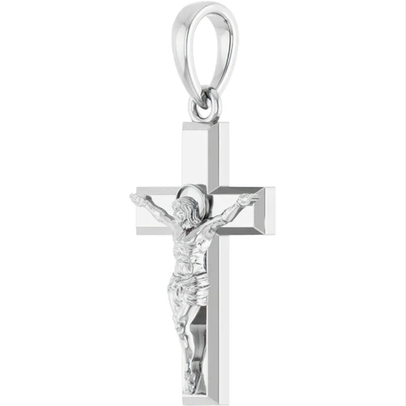 Sterling Silver Crucifix Necklace - 18 Inch Chain - Picture 2 of 3